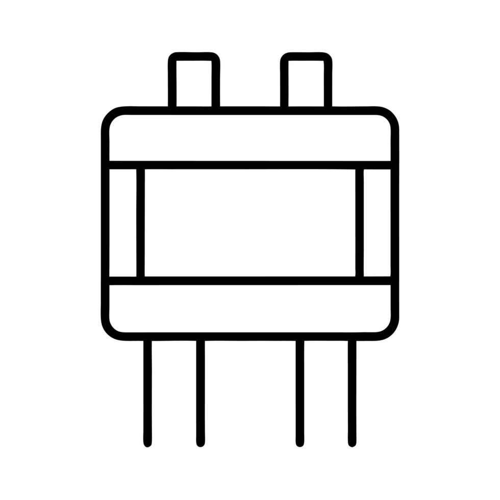 Surface Mount Resistor Outline White Background vector