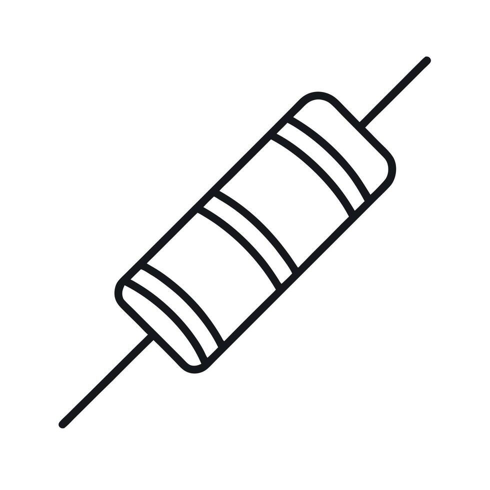 Surface Mount Resistor Line Art Illustration vector