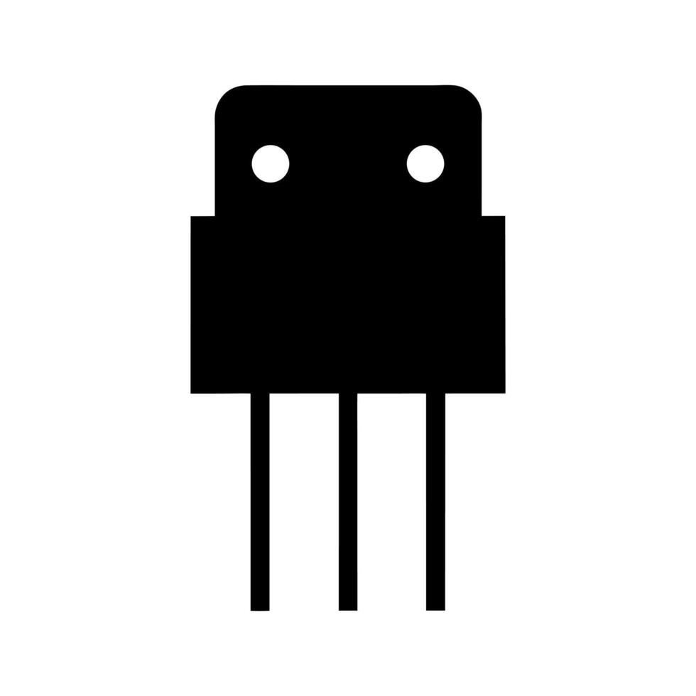 Field Effect Transistor FET Black Silhouette vector
