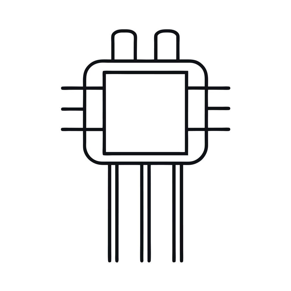 Field Effect Transistor Outline Art Design vector