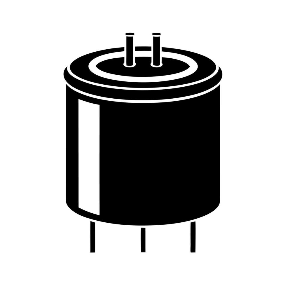 Capacitor Black Silhouette Design vector