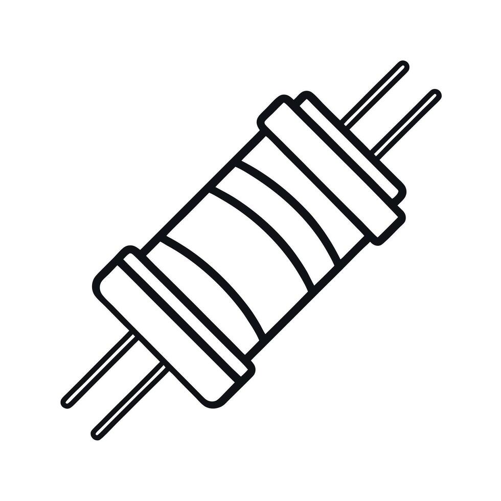 Resistor Device Outline Drawing White Background vector