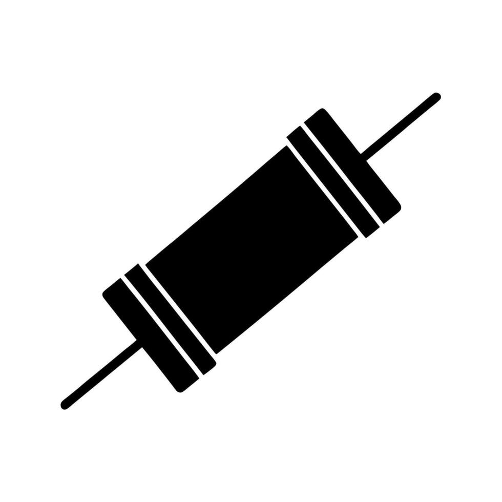 Wirewound Resistor Black Silhouette Drawing vector