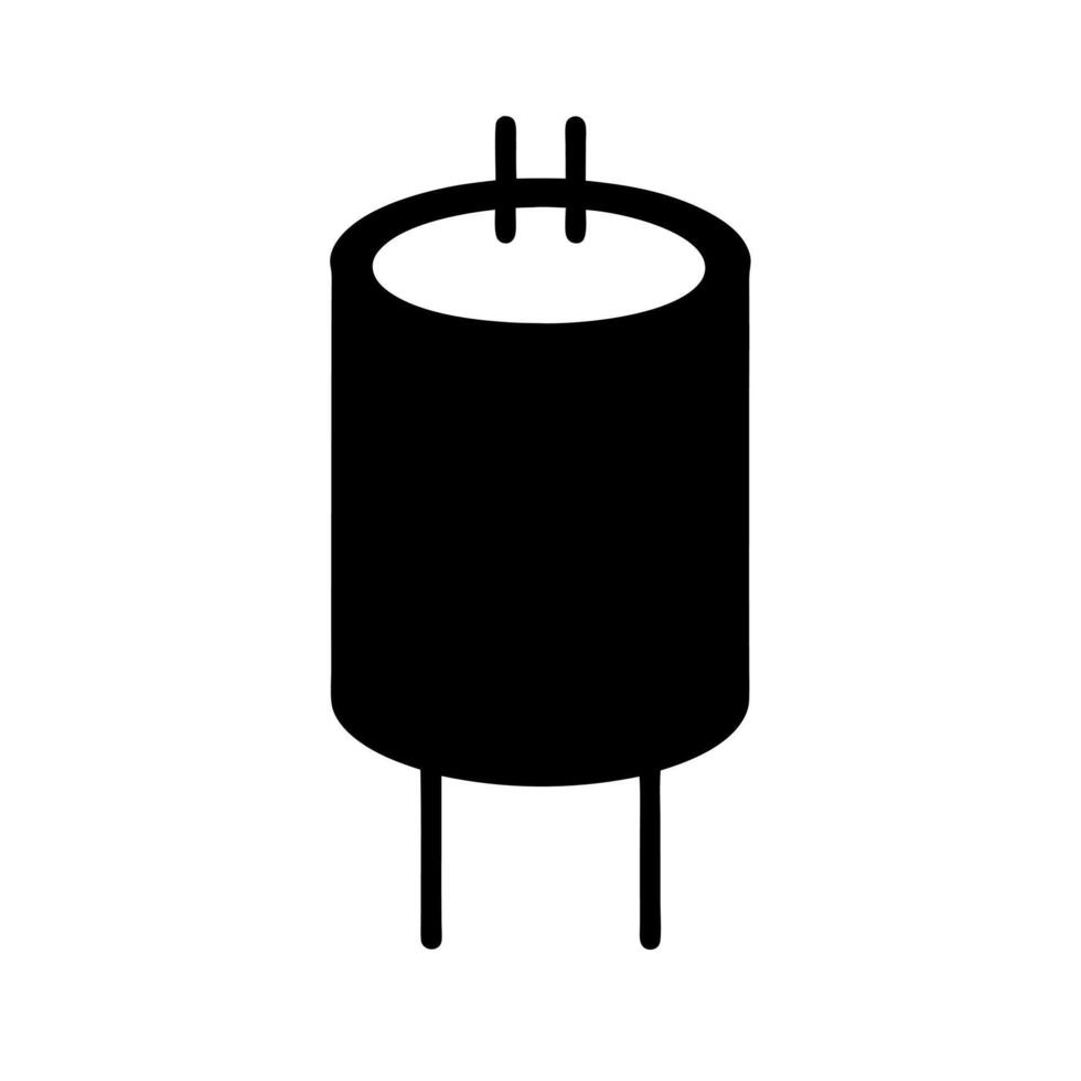 Ceramic Capacitor Silhouette Design vector