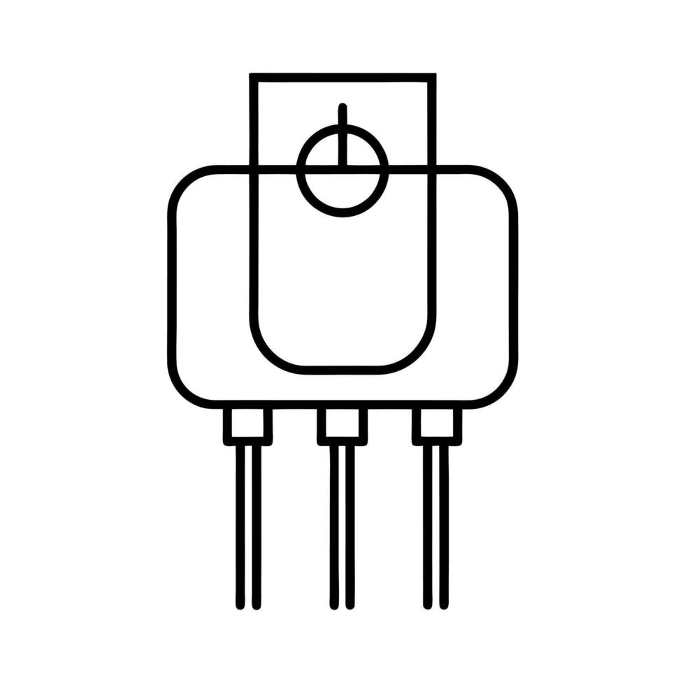 BJT Bipolar Junction Transistor NPN Outline vector