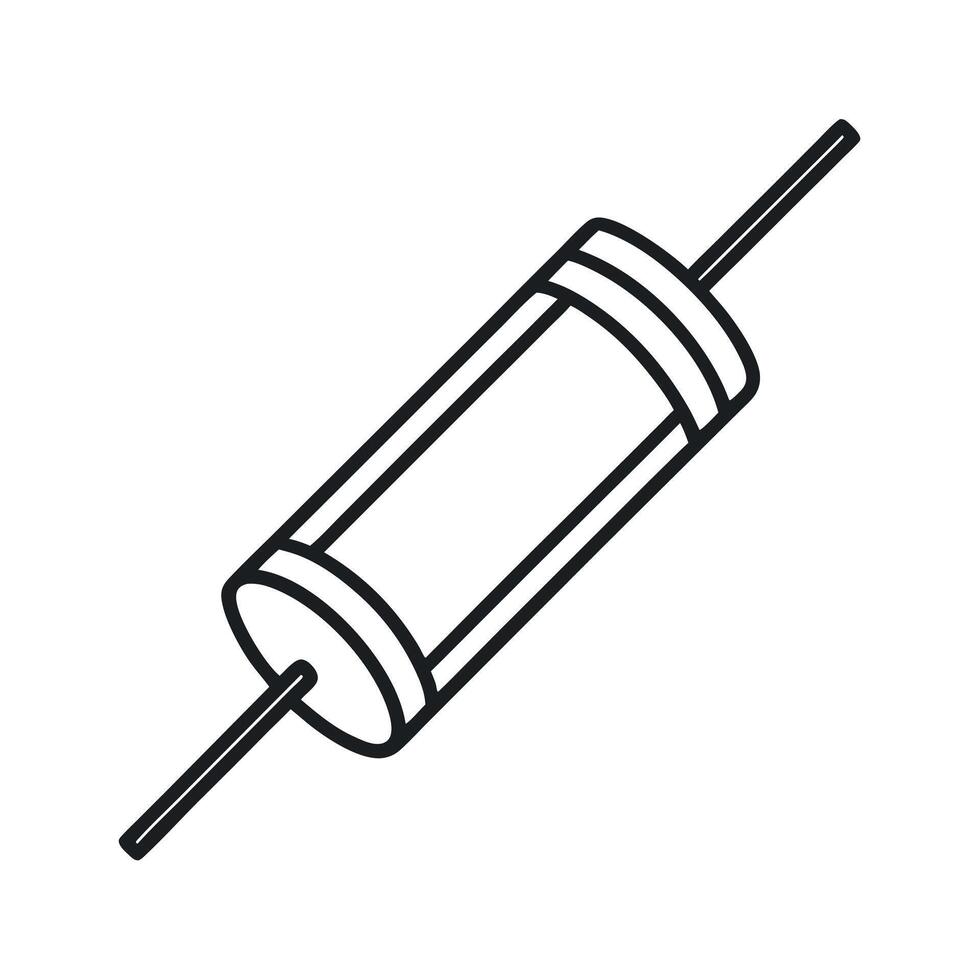 Carbon Resistor Outline White Background vector