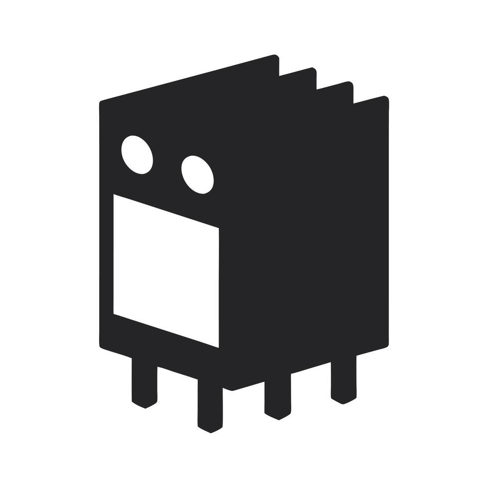 Solid State Relay SSR Silhouette Drawing vector