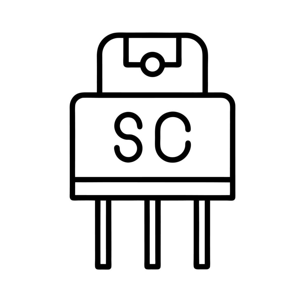 Silicon Controlled Rectifier SCR Line Art Symbol vector