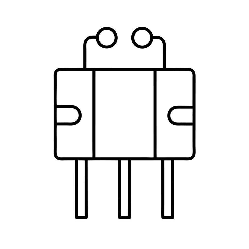 MOSFET Metal Oxide Semiconductor Line Art vector