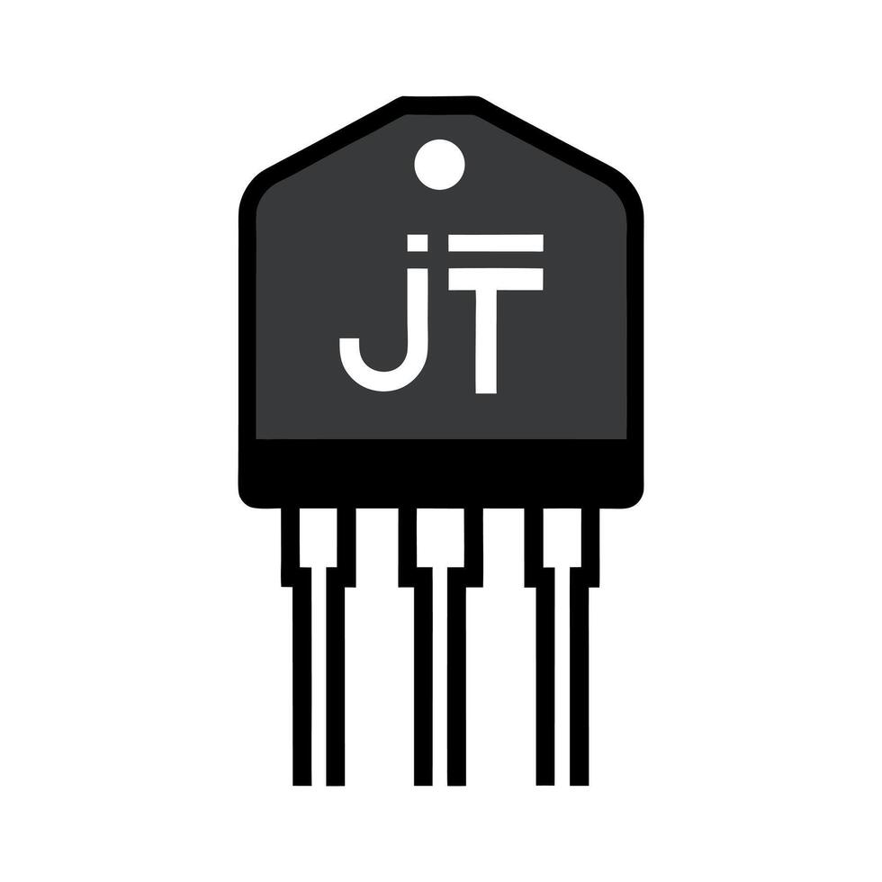 Unijunction Transistor UJT Silhouette Symbol vector