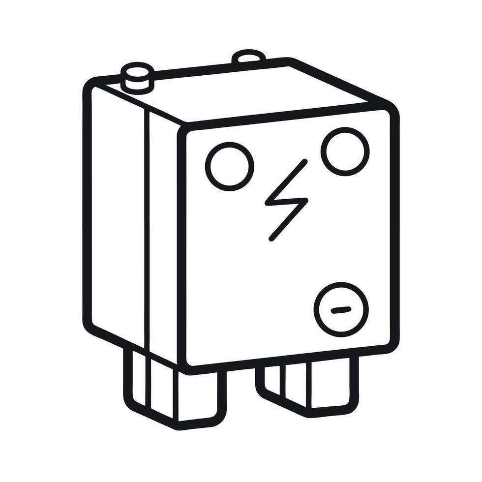 Solid State Relay SSR Line Art Template vector