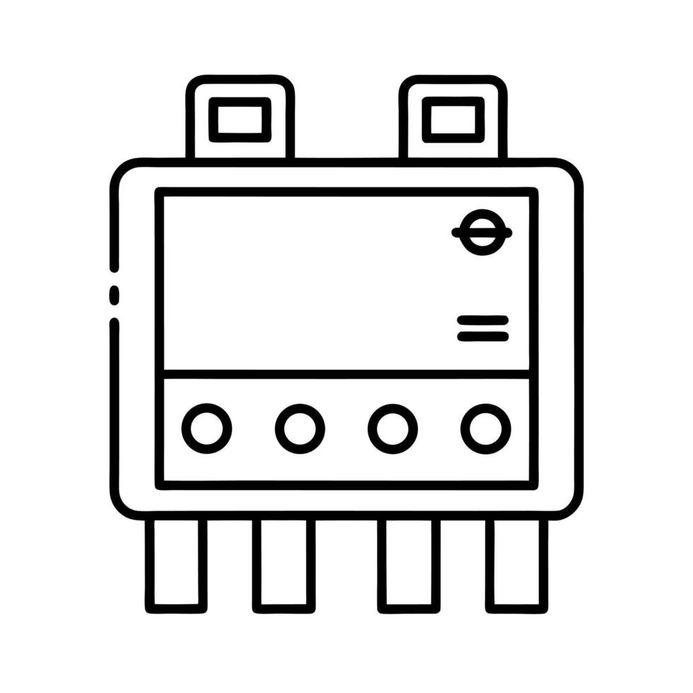 NE556 Dual Timer IC Line Art Drawing vector