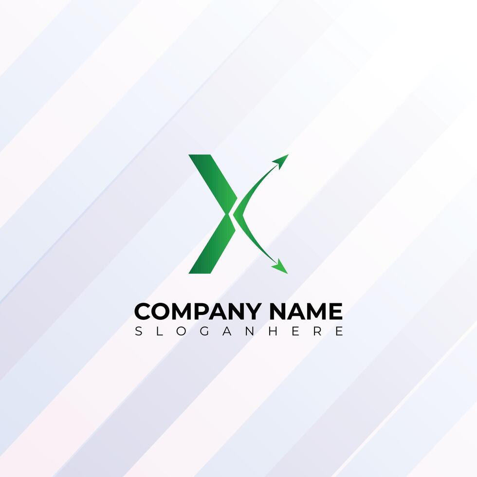Modern X Letter Logo with Dynamic Double Arrows vector