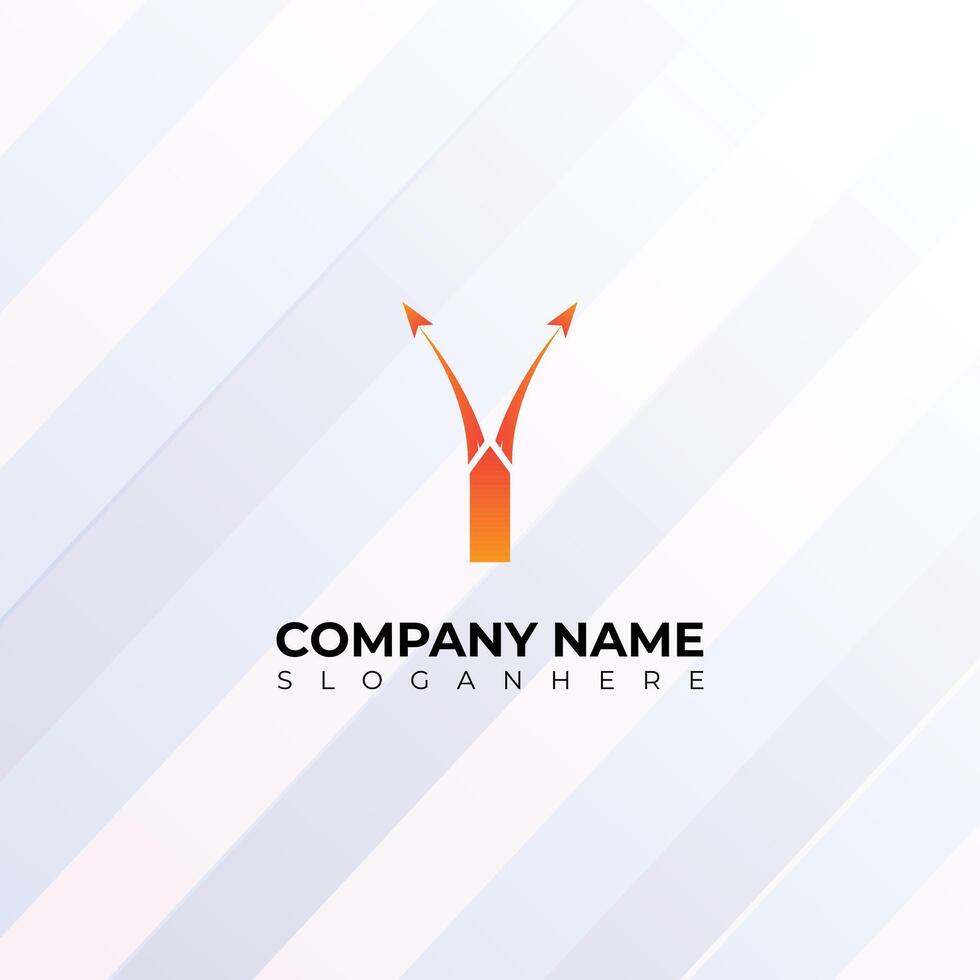 Dynamic Y Letter Logo with Double Arrow Concept Progress and Growth Branding Symbol vector