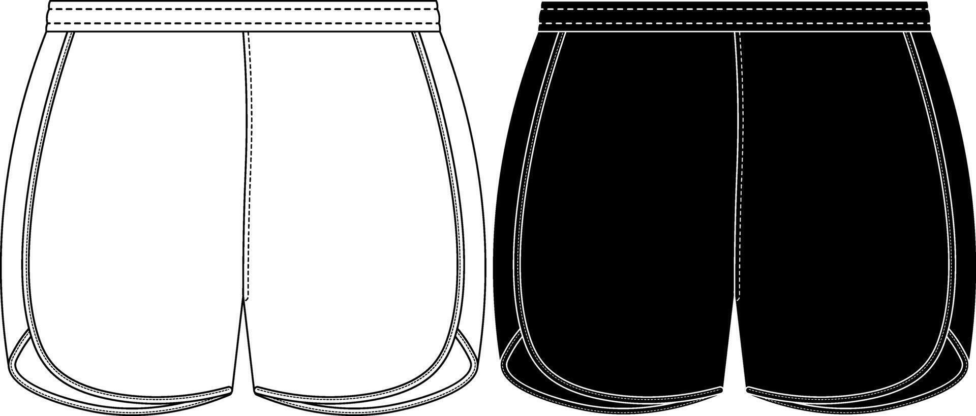 front view Dolphin shorts or Dolfins icon set vector