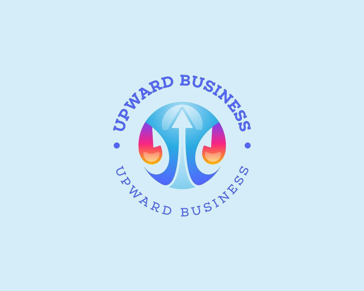 Colorful circle with arrow up business logo vector