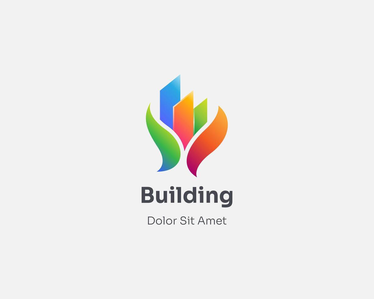 Colorful city building logo gradient vector