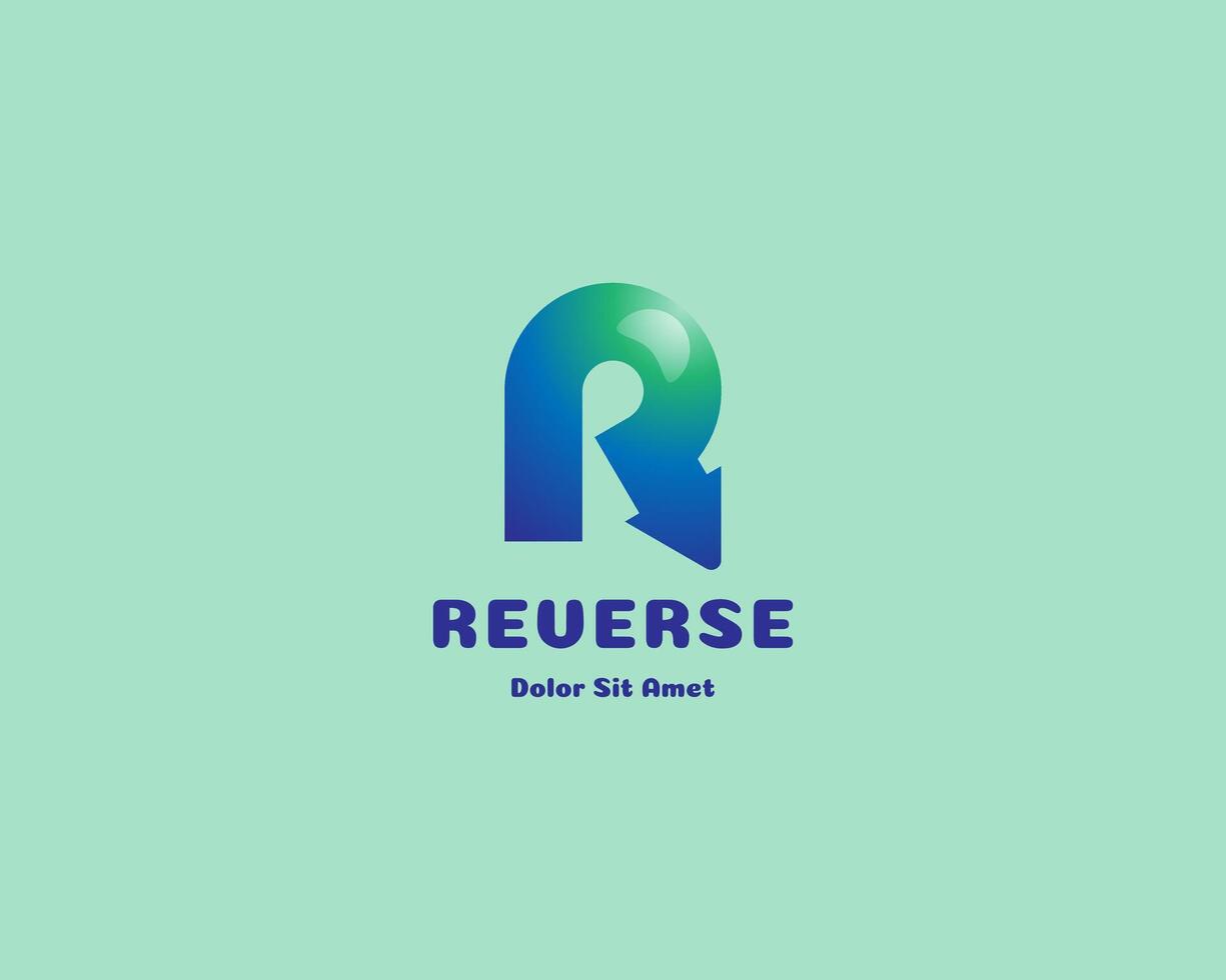 Letter r. Creative letter r with arrow logo vector