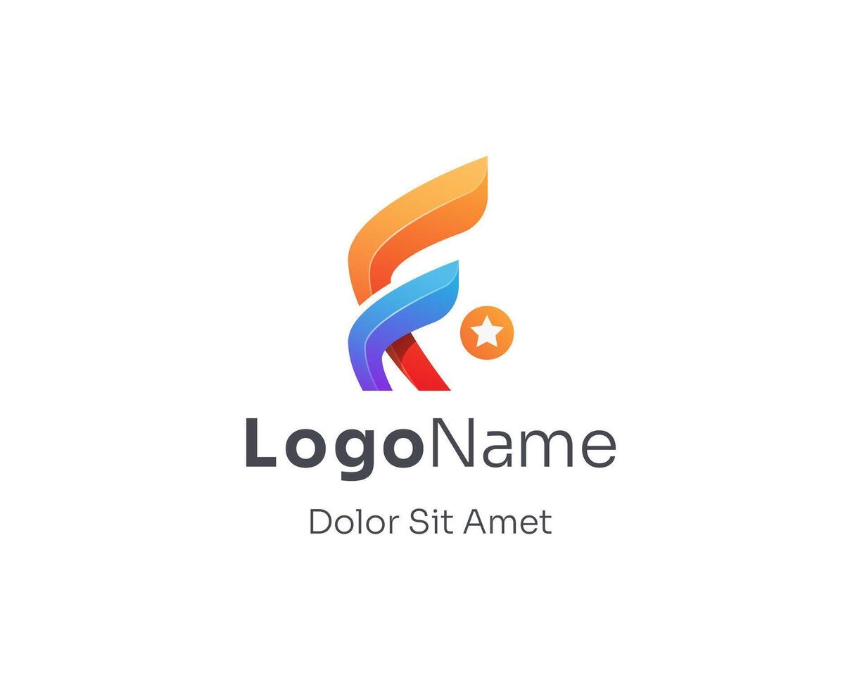 Creative colorful initial letter f logo vector