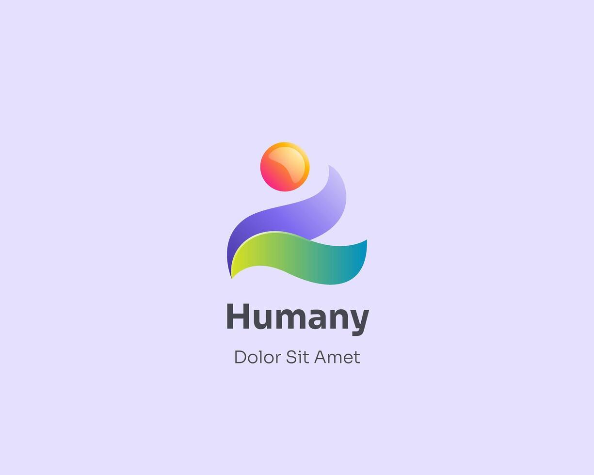 Abstract creative colorful human logo gradient vector