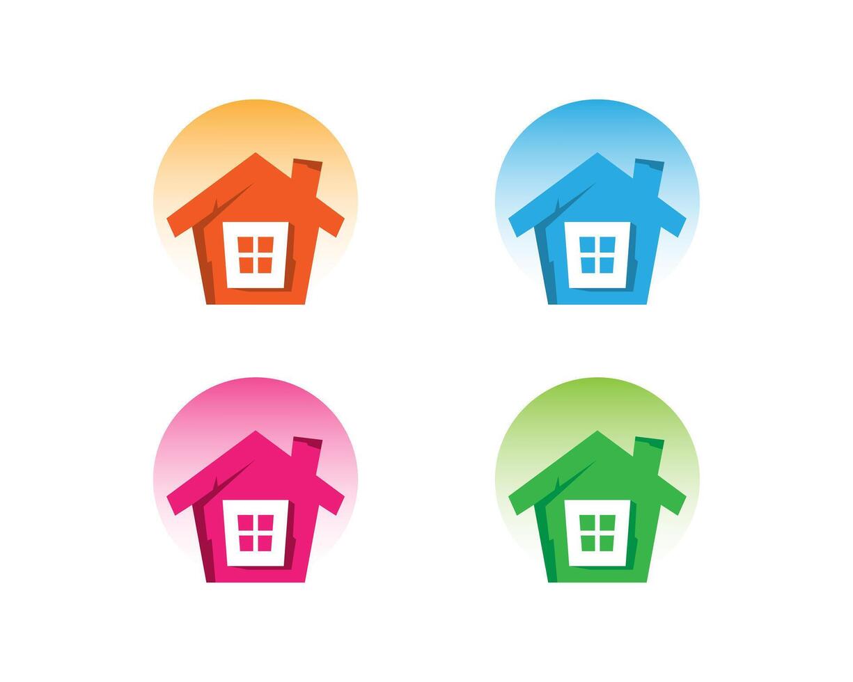 Set of simple creative house logo vector