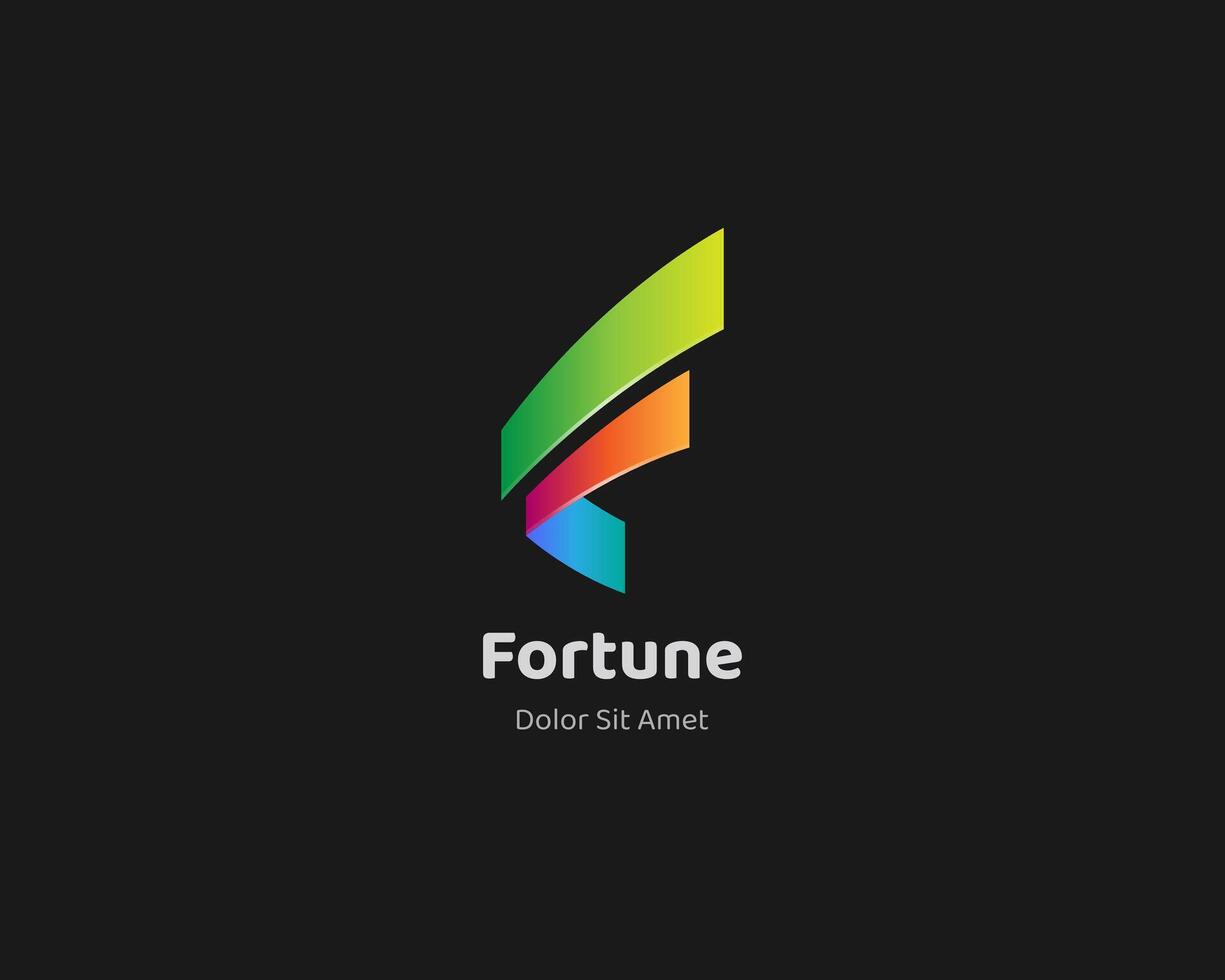Colorful letter f logo design vector