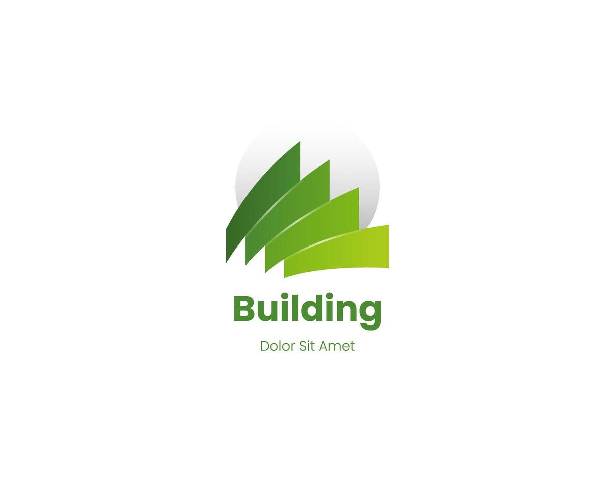 Green building business logo design vector