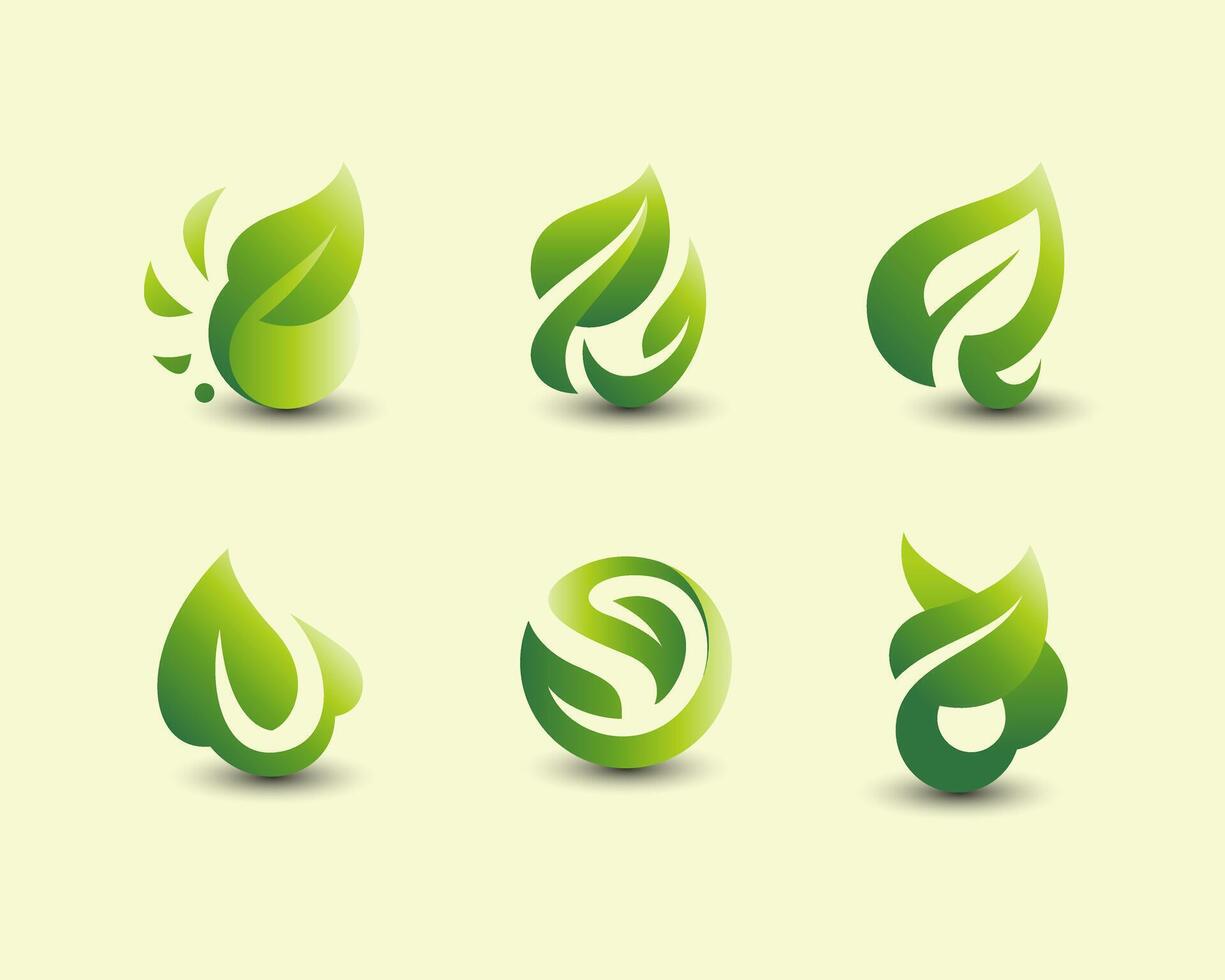 Green leaf logo designs vector