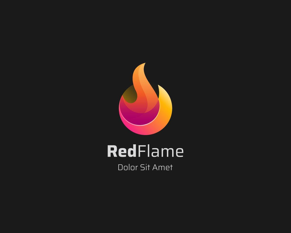 RedFlame logo design featuring colorful flame vector