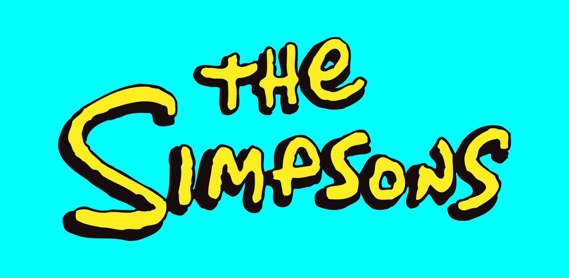 the simpsons logo on a turquoise background vector