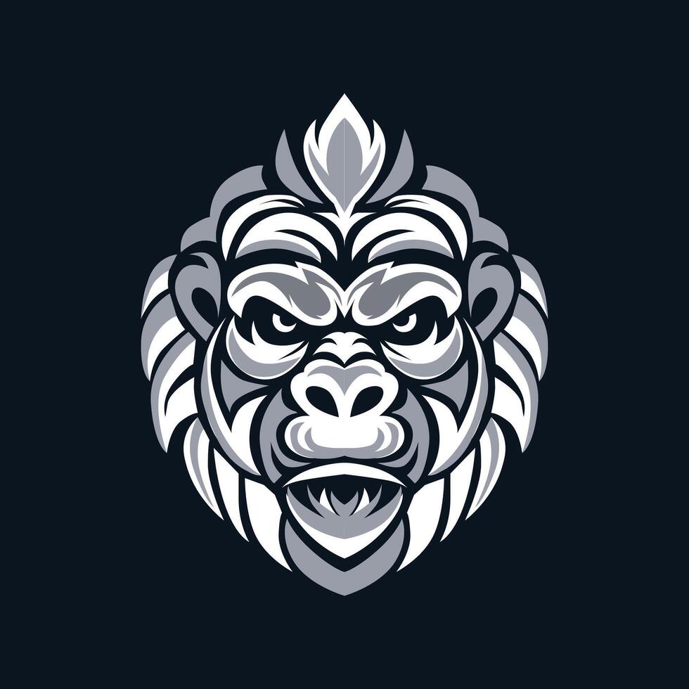 Gorilla logo, Gorilla icon, illustration on white background vector