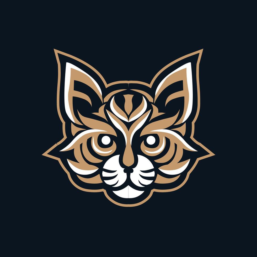 Stylized lynx head illustration vector