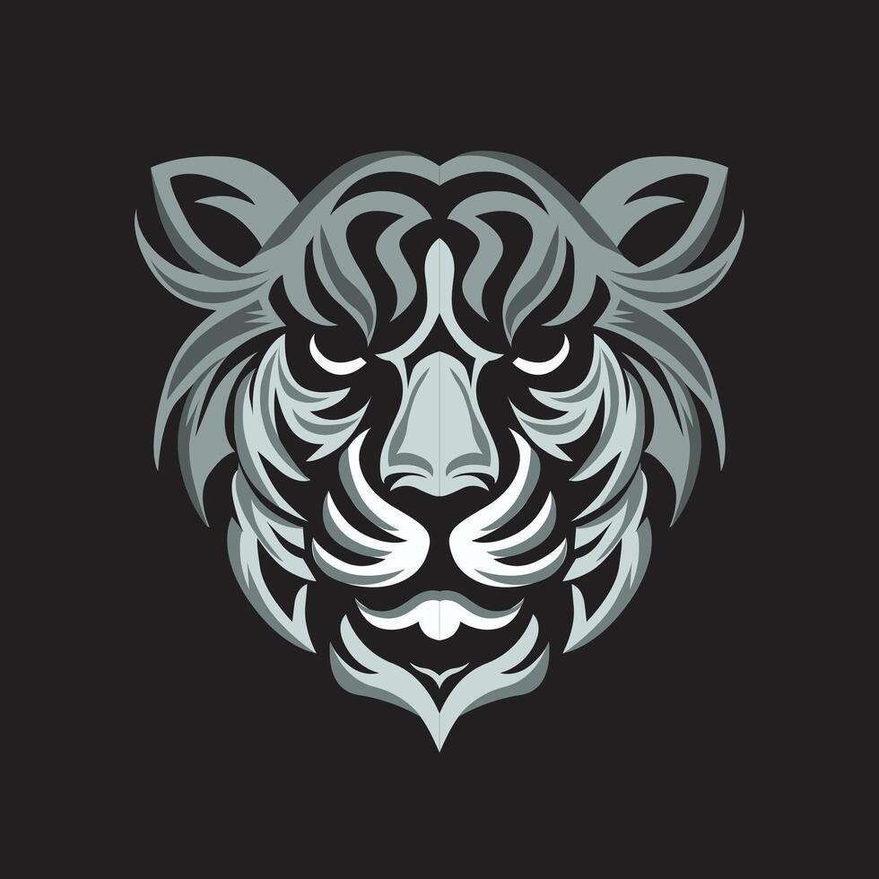 Illustration of a tiger's head vector