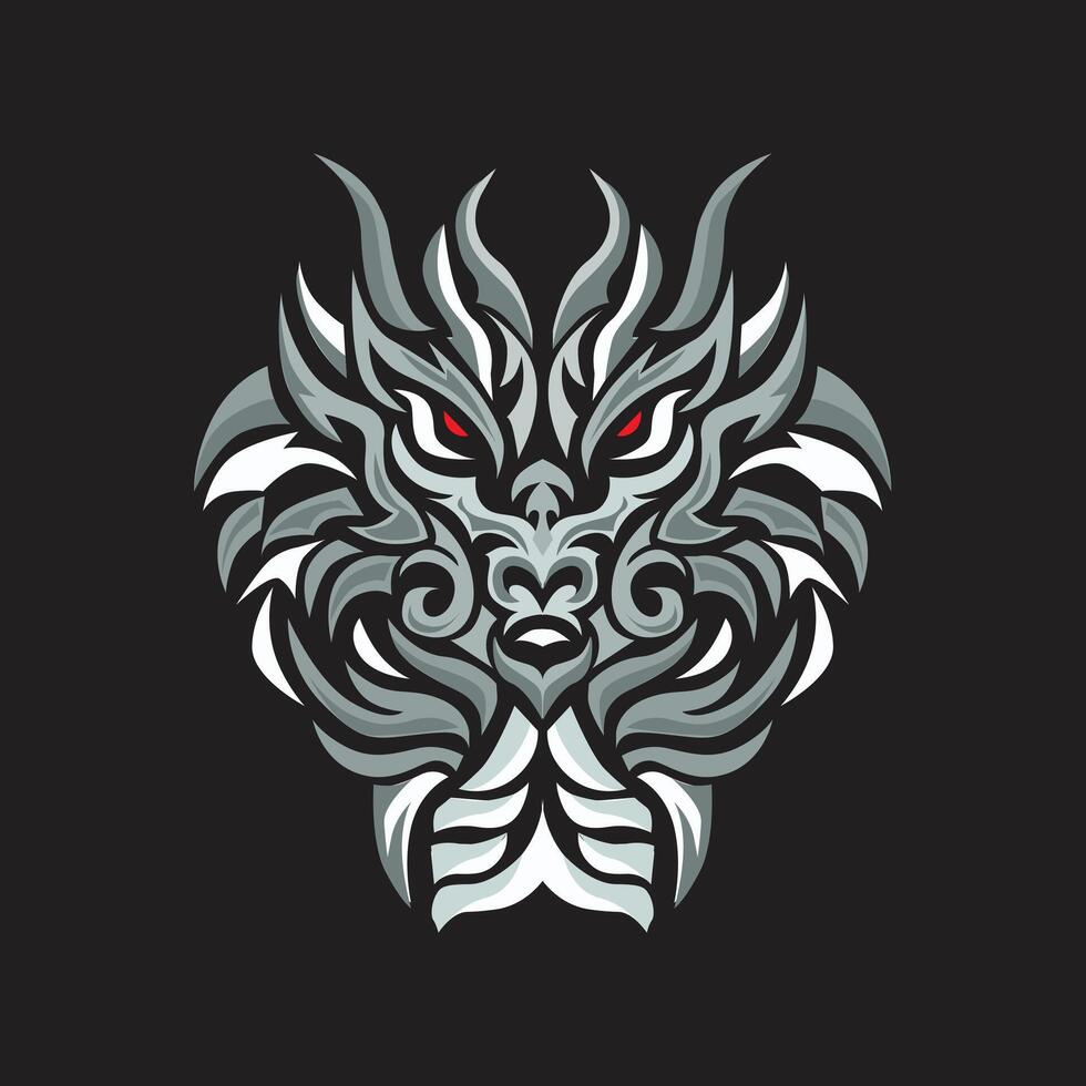 Dragon logo design with bold features vector