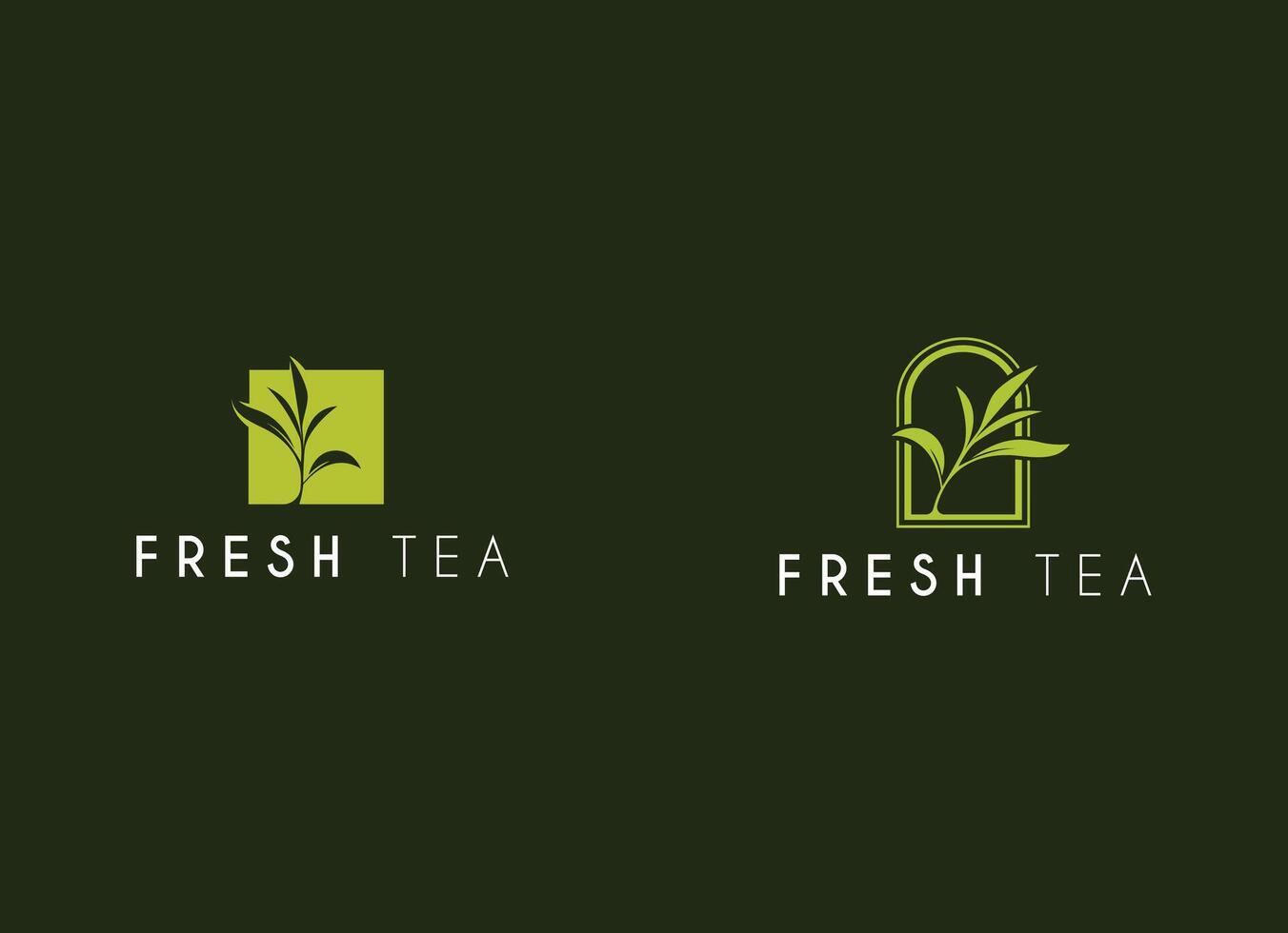 Botanical Fresh Leaf Emblem for Tea Packaging Logo Design vector