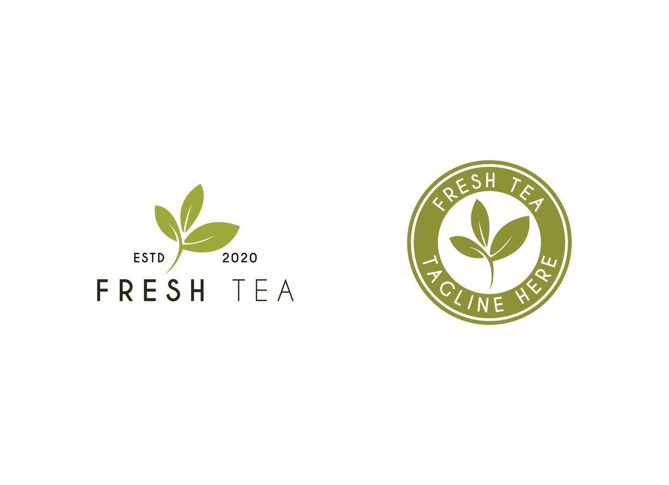 Fresh Tea Leaf Logo Design for Organic Brand vector