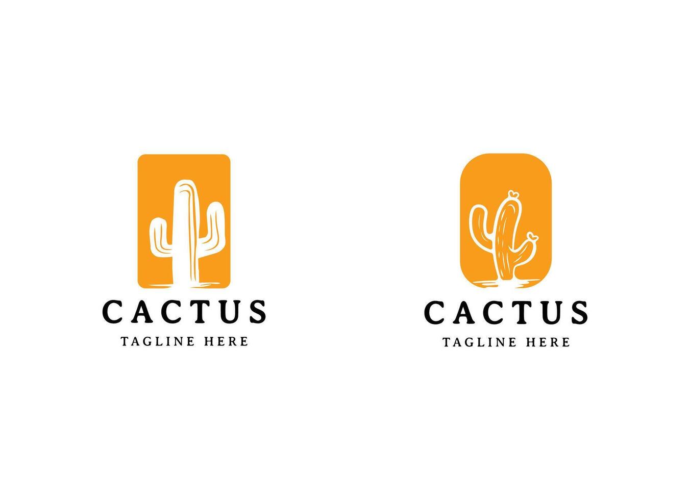 Modern Cactus Logo Template for Herbal Business vector