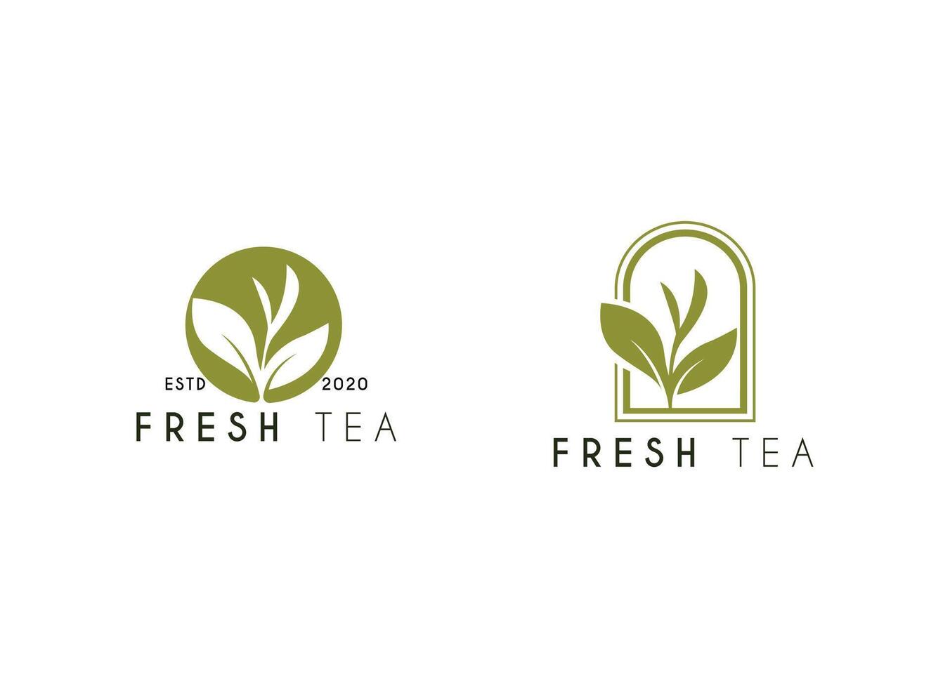 Premium and minimalist leaf tea logo design. Premium quality organic tea leaf logo design. vector