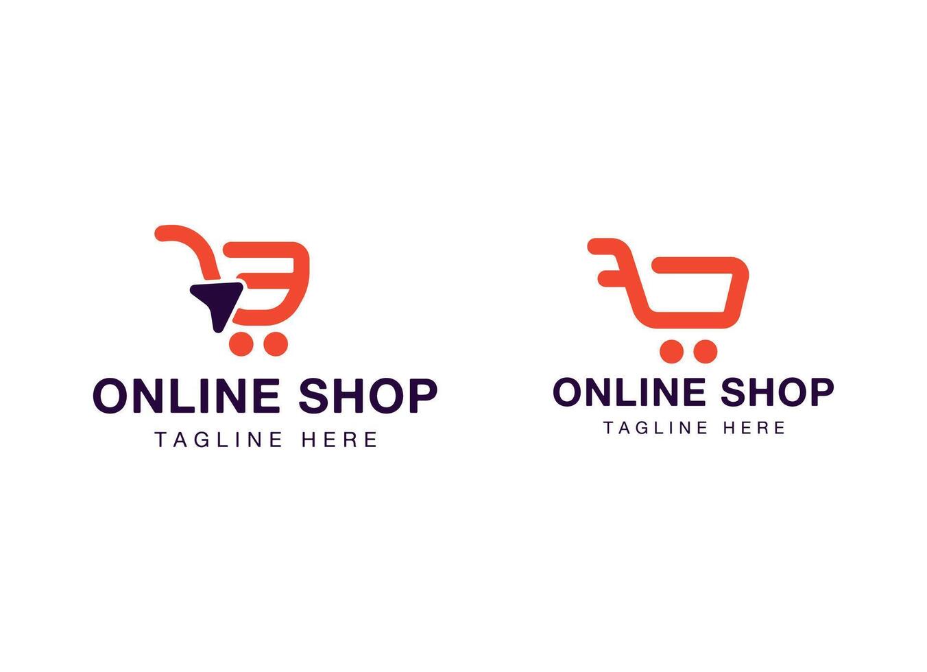 Modern Online Shop Logo Design with Shopping Cart Icon vector