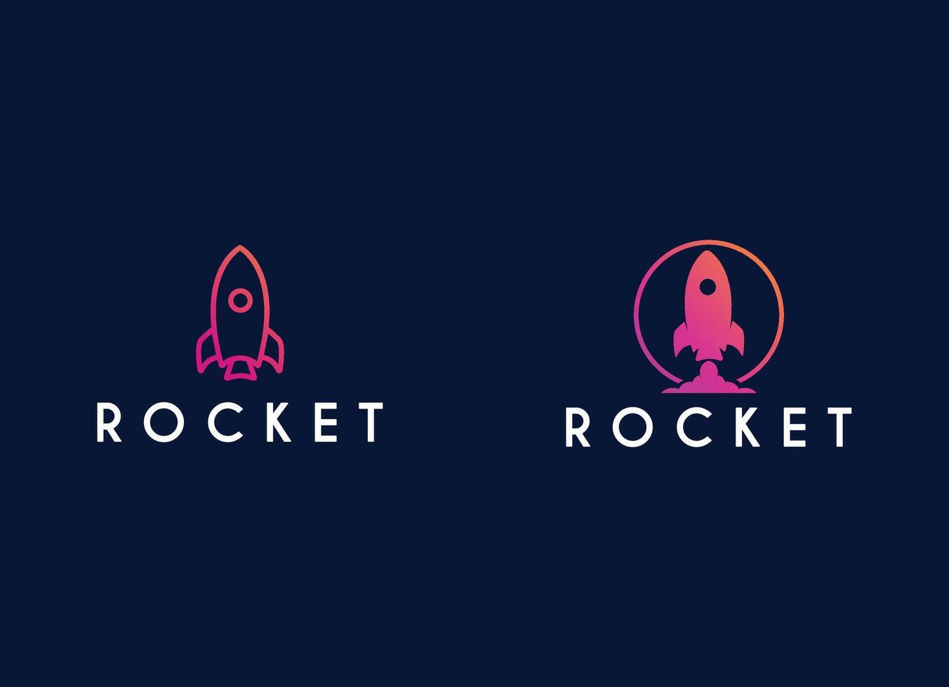 Rocket Jet Plane Space modern logo word mark logotype design vector