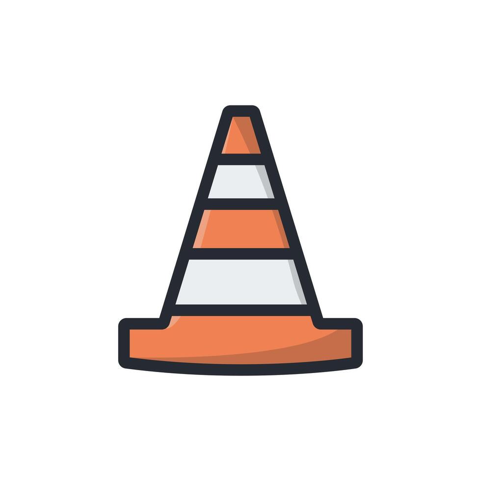 Traffic cone. Flat simple icon design vector