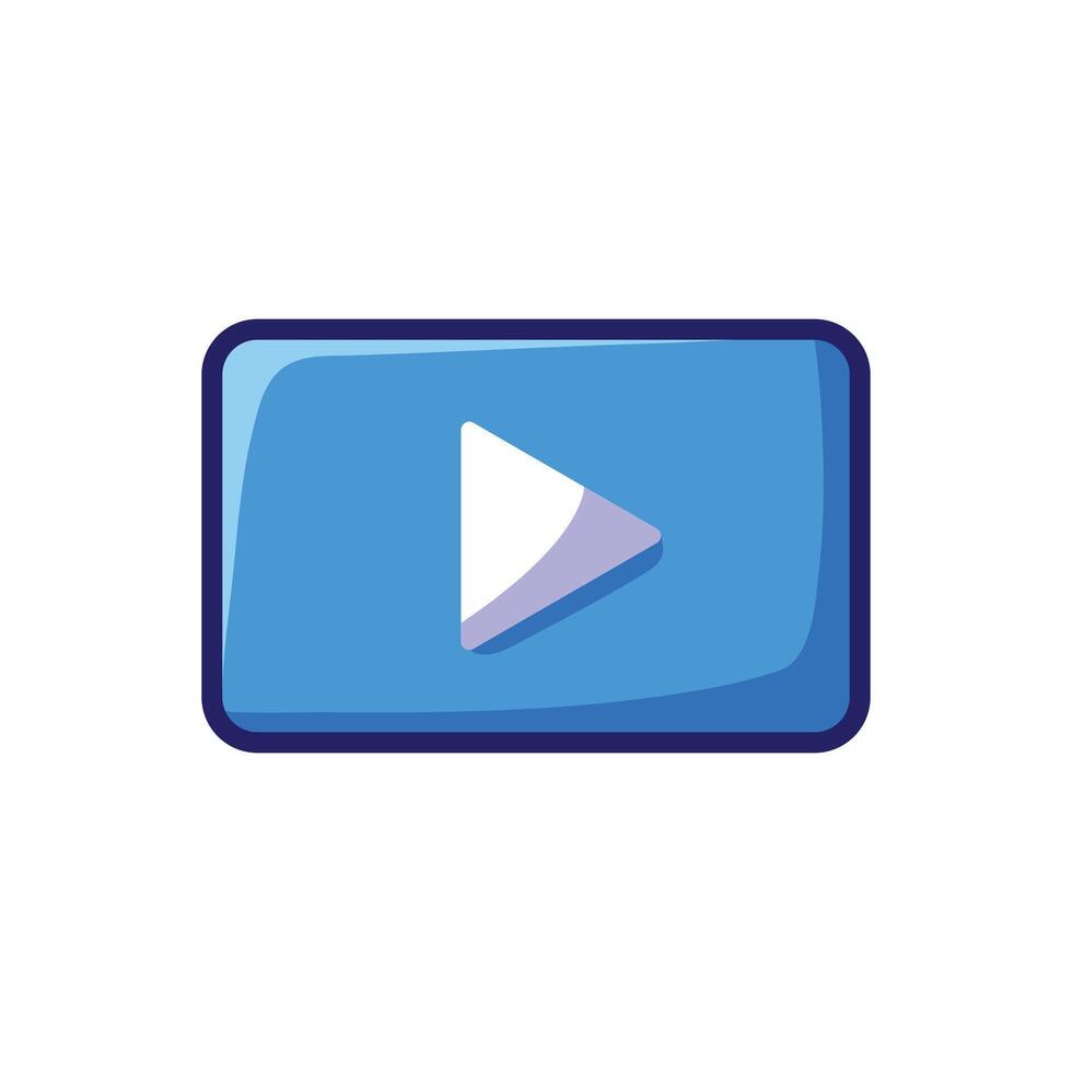 Media player play button. Flat simple icon design vector