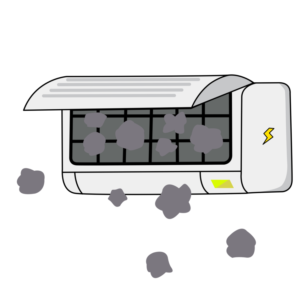 Dirty Air Conditioner with Dust Illustration png