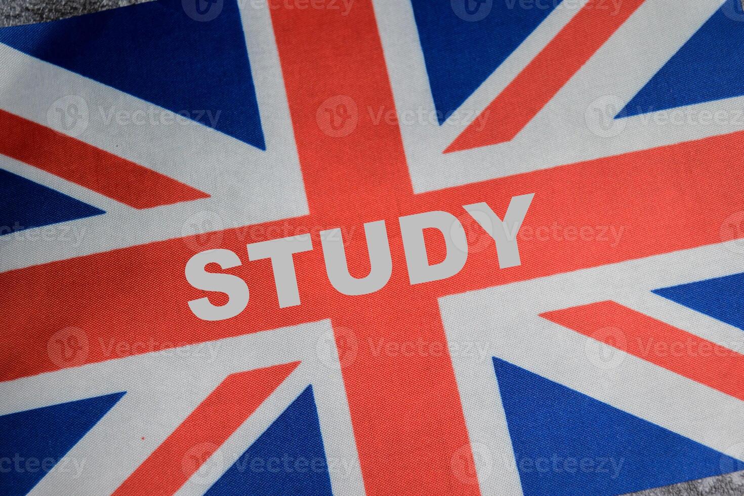 British flag sign with word study. promoting english language learning photo