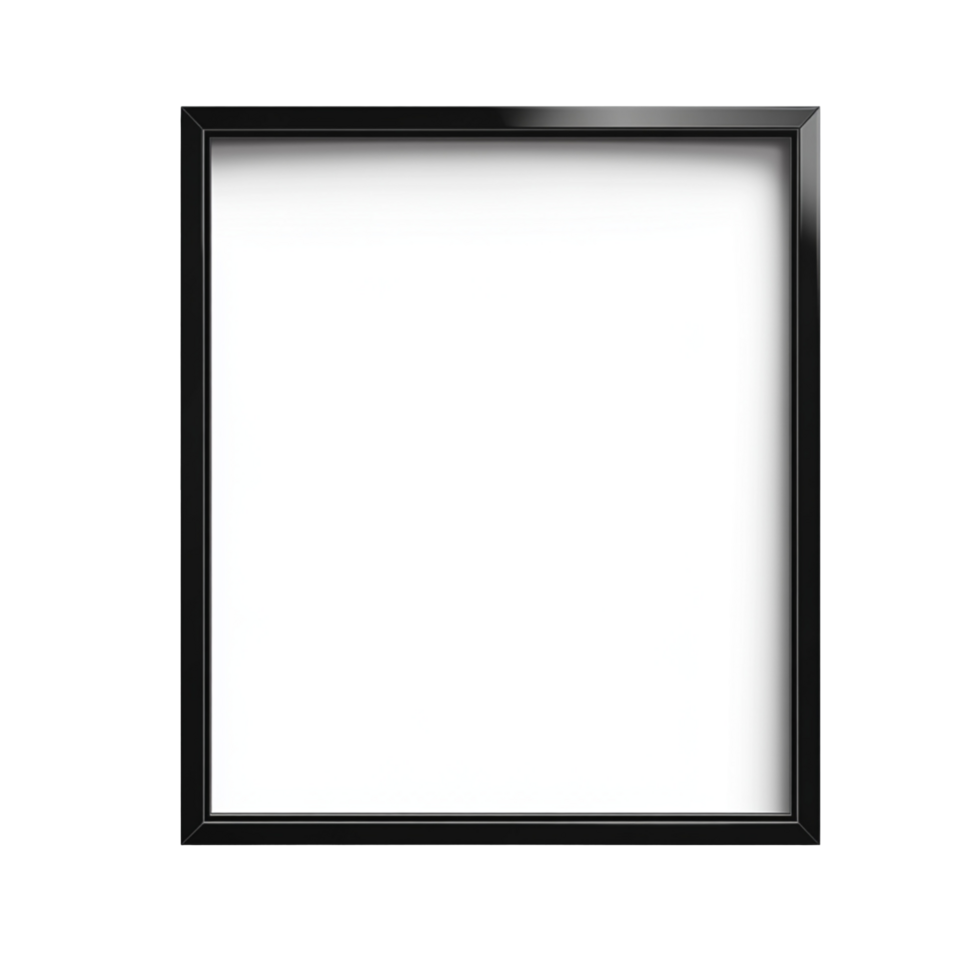 Minimalist Clear Display In Matte Black Frame Isolated Background png