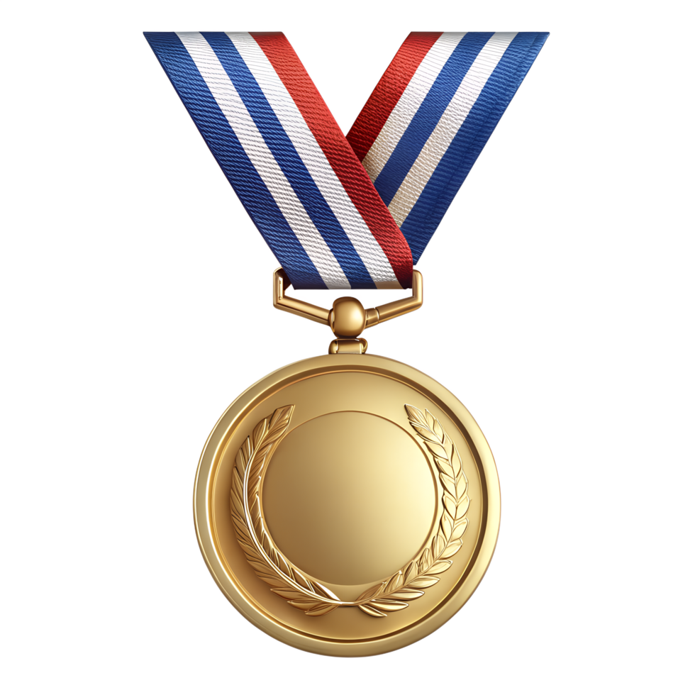 A medal with a ribbon on it png