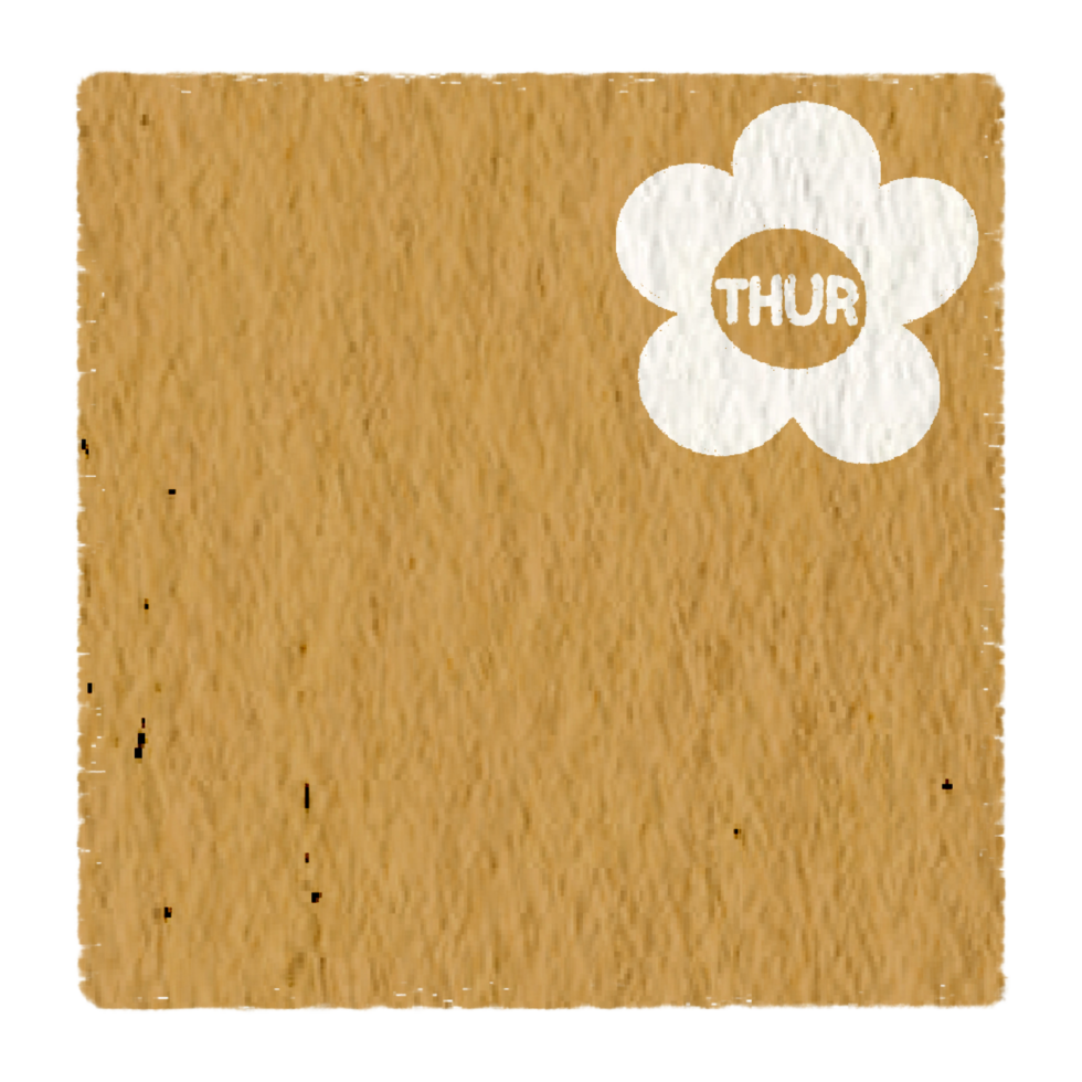 Weekly memo sheet stickers, paper notes, journal, to do list, for daily planner, Thursday with orange paper texture. png