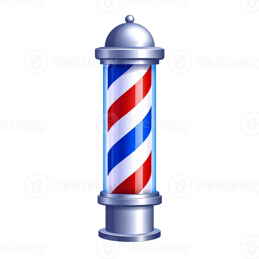 barber pole with red, white and blue striped barber pole png