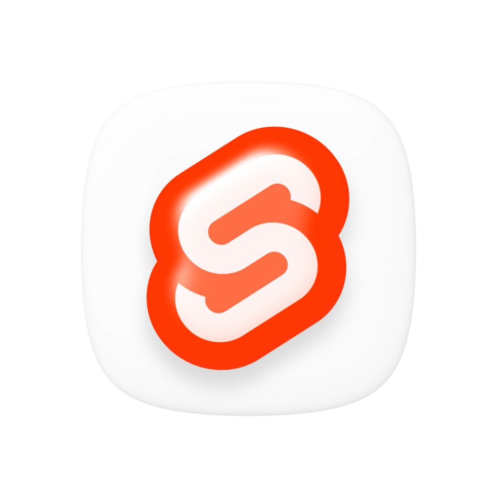 Svelte framework icon on a transparent background png