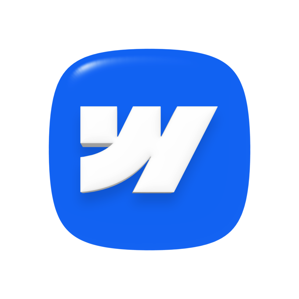 Webflow website builder icon on a transparent background png